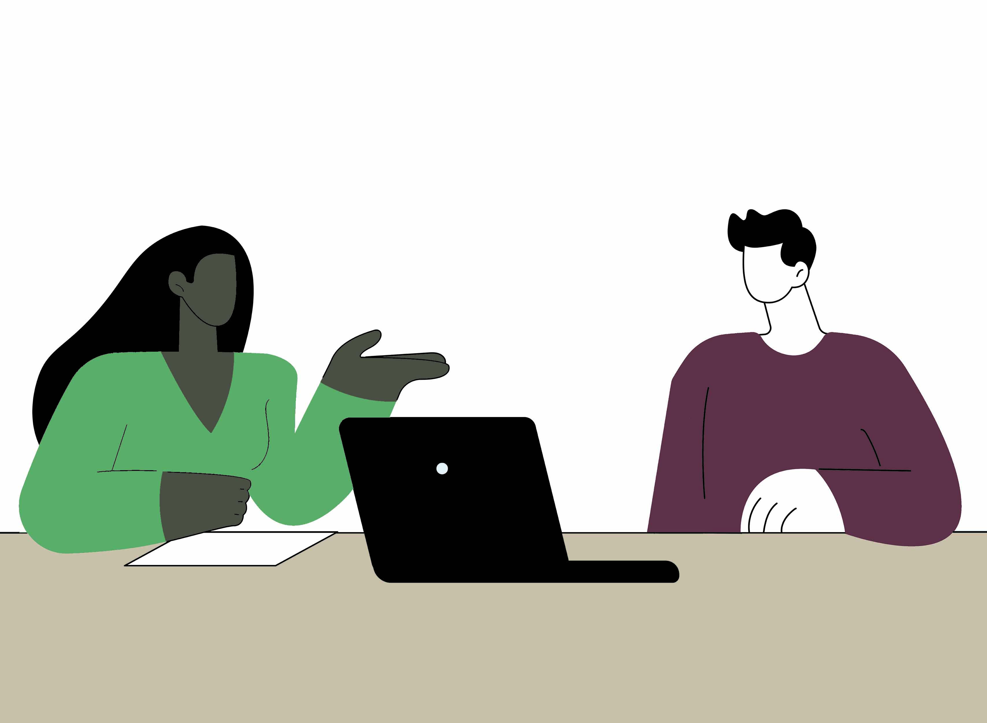 A cartoon of a woman with a calculator, a coin and a tax form